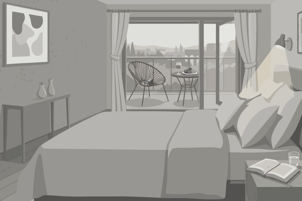 Deluxe Apartment mit 1 Schlafzimmer und Balkon